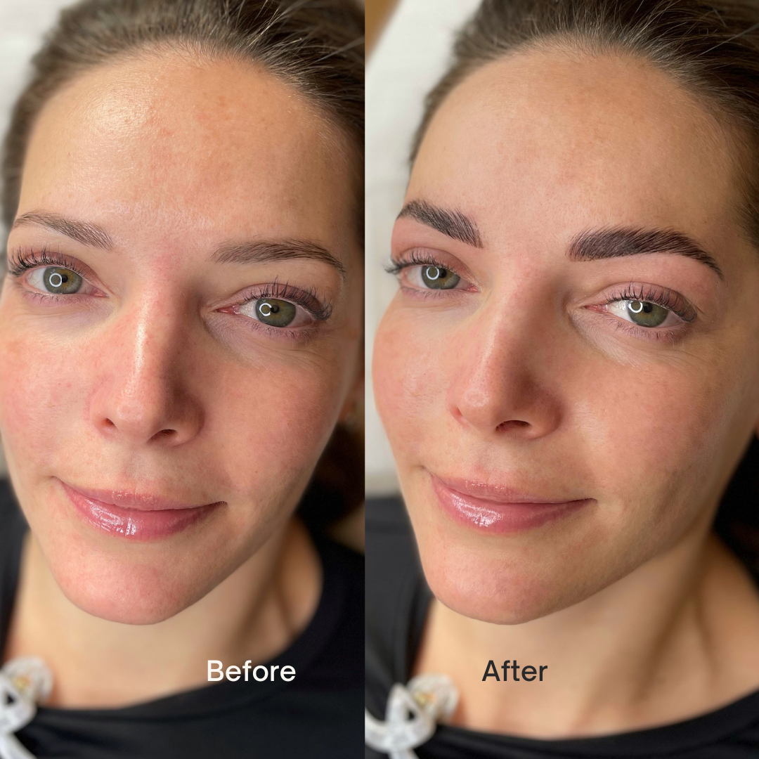 bryn løft før og efter veganske bryn halalbryn veganbrows lamination i aarhus